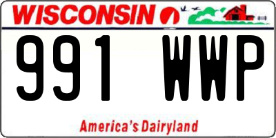 WI license plate 991WWP