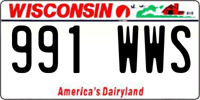 WI license plate 991WWS