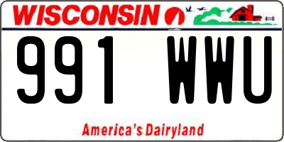 WI license plate 991WWU