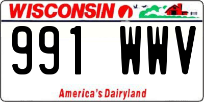 WI license plate 991WWV