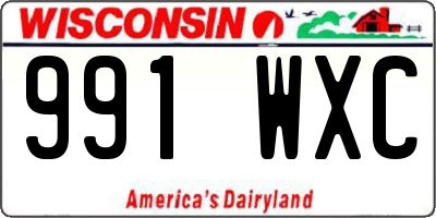 WI license plate 991WXC