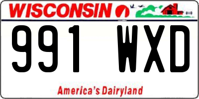 WI license plate 991WXD