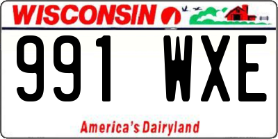 WI license plate 991WXE