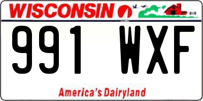 WI license plate 991WXF