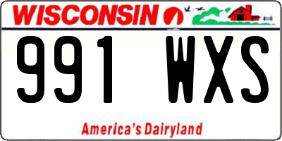 WI license plate 991WXS