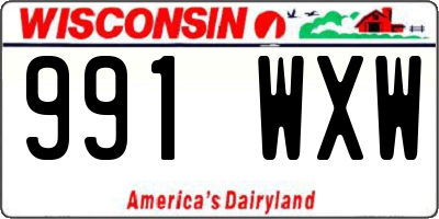 WI license plate 991WXW