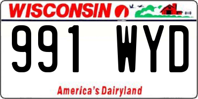 WI license plate 991WYD