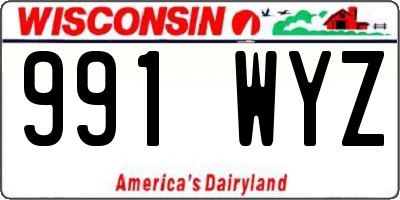 WI license plate 991WYZ