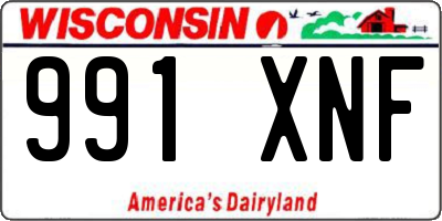 WI license plate 991XNF