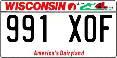WI license plate 991XOF
