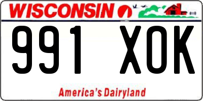 WI license plate 991XOK