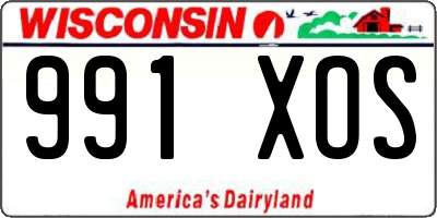 WI license plate 991XOS
