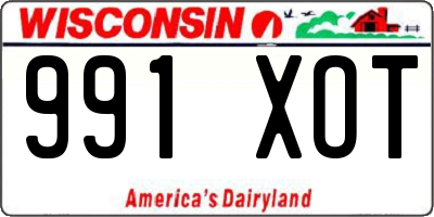 WI license plate 991XOT