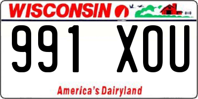 WI license plate 991XOU