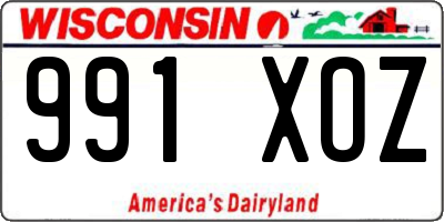 WI license plate 991XOZ