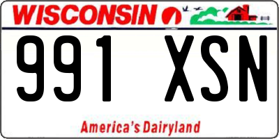 WI license plate 991XSN