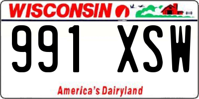WI license plate 991XSW