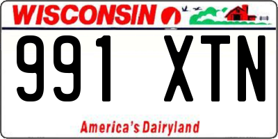 WI license plate 991XTN