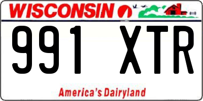WI license plate 991XTR