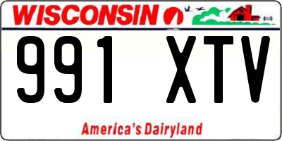 WI license plate 991XTV