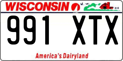 WI license plate 991XTX