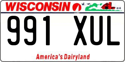 WI license plate 991XUL