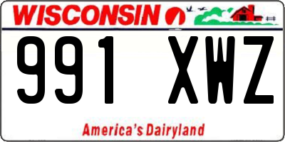 WI license plate 991XWZ