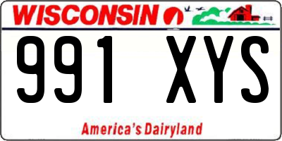 WI license plate 991XYS