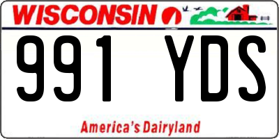 WI license plate 991YDS