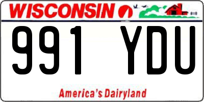 WI license plate 991YDU