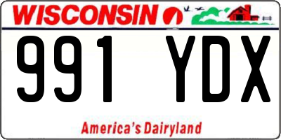 WI license plate 991YDX