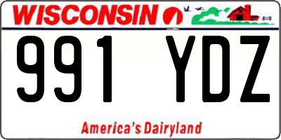 WI license plate 991YDZ