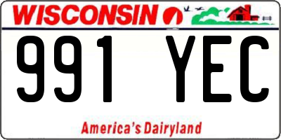 WI license plate 991YEC