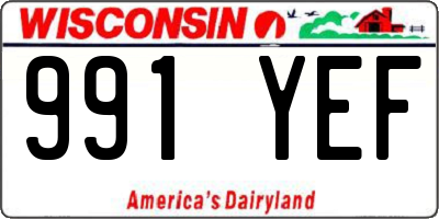 WI license plate 991YEF