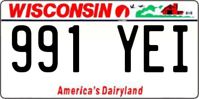 WI license plate 991YEI