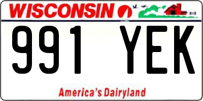 WI license plate 991YEK