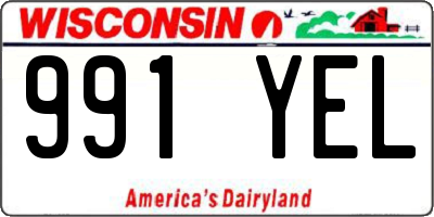 WI license plate 991YEL