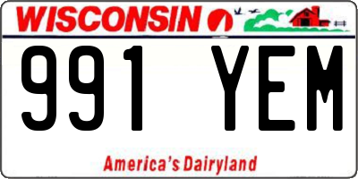 WI license plate 991YEM
