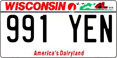 WI license plate 991YEN