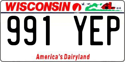 WI license plate 991YEP
