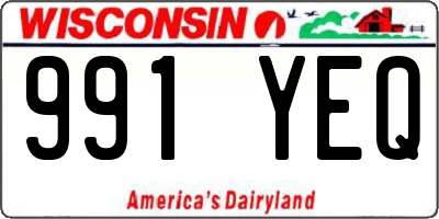 WI license plate 991YEQ