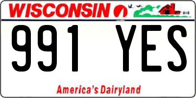 WI license plate 991YES