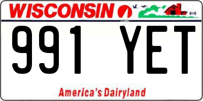 WI license plate 991YET