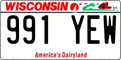 WI license plate 991YEW