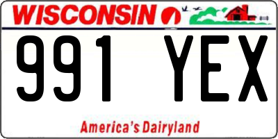 WI license plate 991YEX