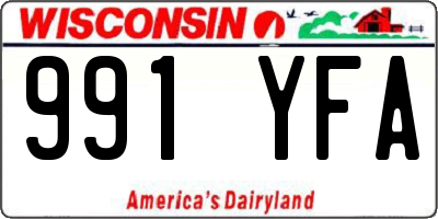 WI license plate 991YFA