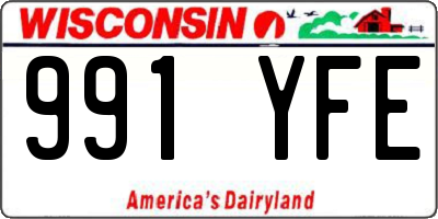 WI license plate 991YFE