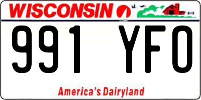 WI license plate 991YFO