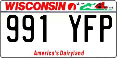 WI license plate 991YFP