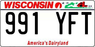 WI license plate 991YFT